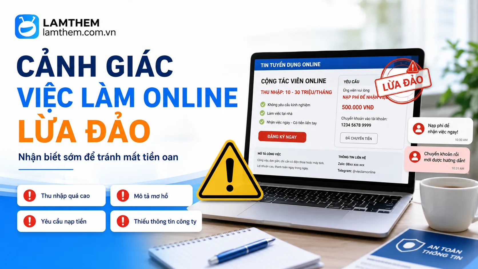 Top 5 Cách Nhận Biết Việc Làm Online Lừa Đảo Dành Cho Sinh Viên