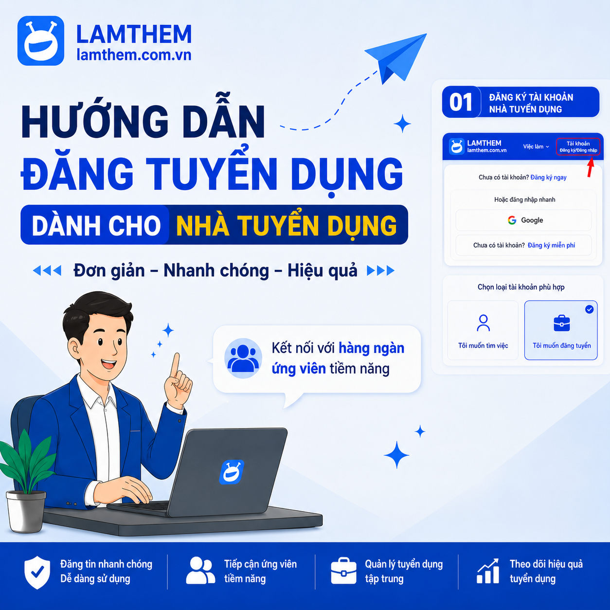 Hướng dẫn đăng tuyển dụng trên lamthem.com.vn